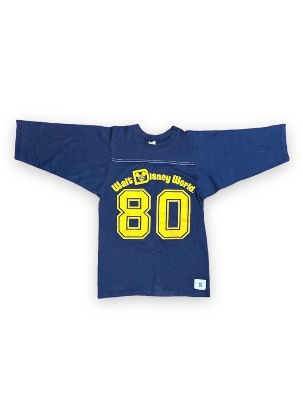 Vintage Walt Disney World 1980 Shirt Mickey Mouse Topstitch Jersey Size Small